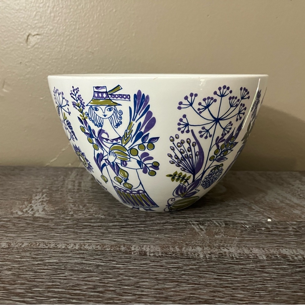 Vintage "Lotte" Design Hand Painted Silkscreen Bowl, designed by Turi